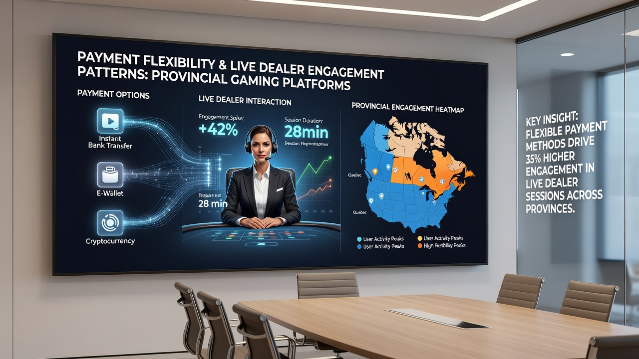 Analytics dashboard displaying engagement metrics for live dealer games on Canadian provincial platforms